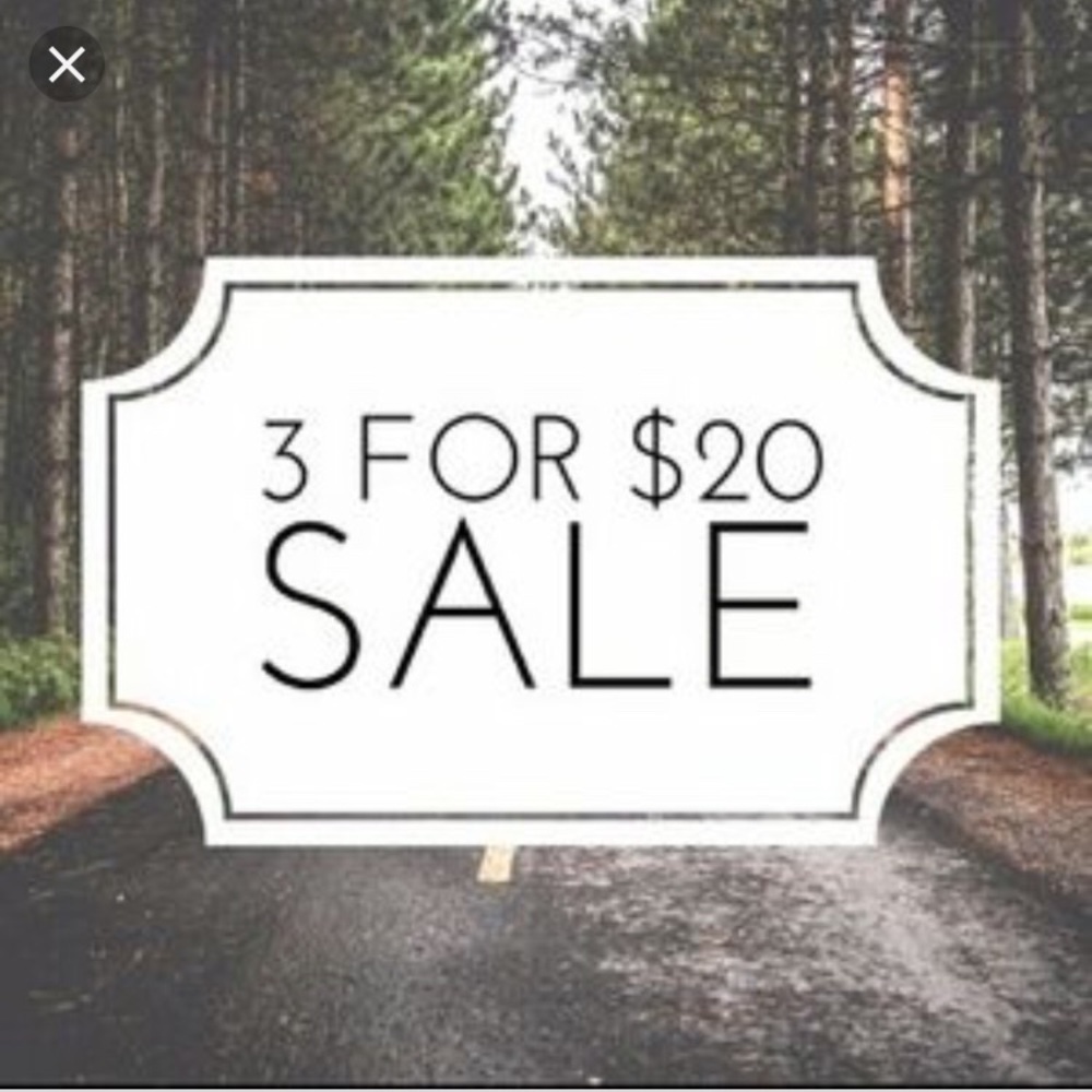 3 items for $20.00 with 🎈